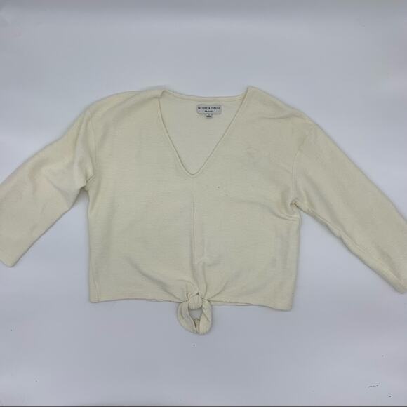 Madewell Women's Texture & Thread Long-Sleeve Tie-Front Top-L - Picture 2 of 6